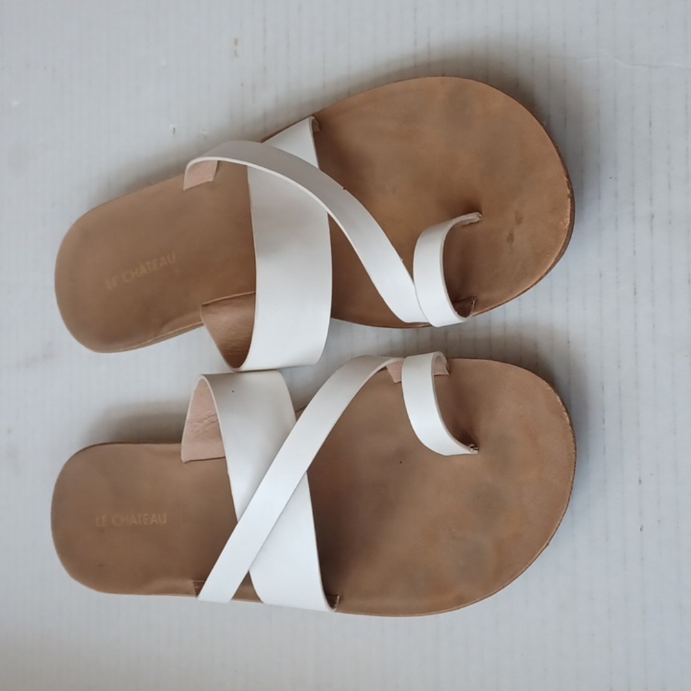 4/$30 Cream Coloured Sandals - Size 41 (US 8)